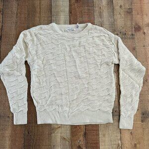 Saturdays cream cable knit sweater jumper women's Large